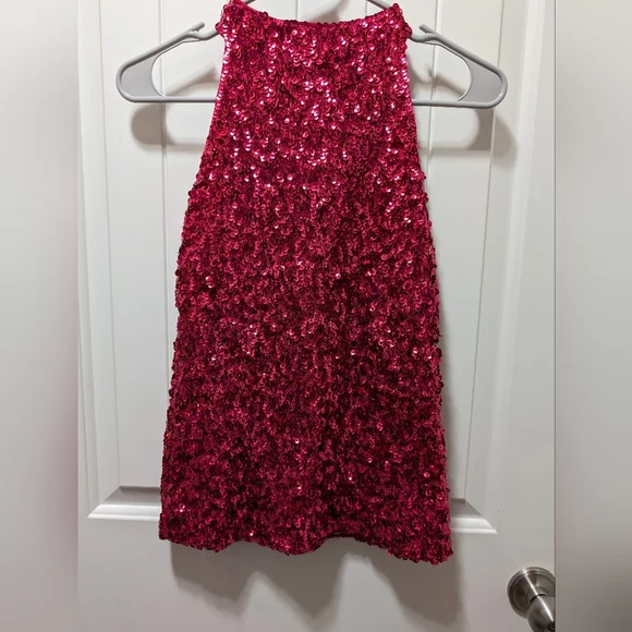 Tops | Pink Sequin Top Barbie Top Taylor Swift Concert Shirt Size Medium |  Poshmark